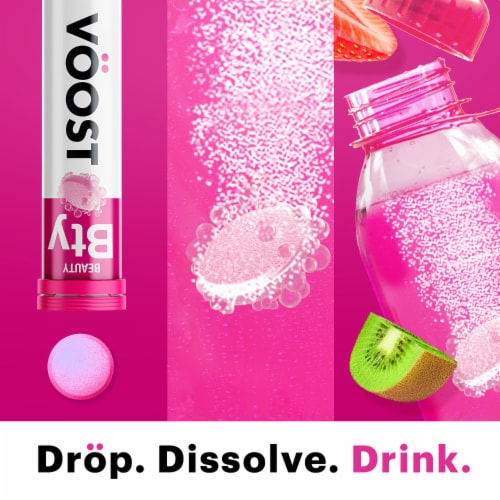 Voost Men's Strawberry Kiwi Flavored Effervescent Multi-Vitamin Tablets Perspective: right
