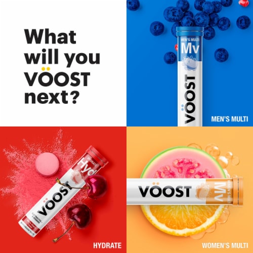 VOOST Orange Mango Flavor Effervescent Vitamin Drink Tablet Perspective: right