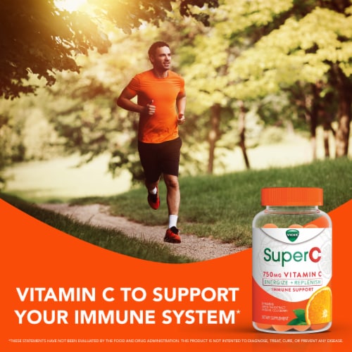 Vicks Super C Vitamin C Citrus Flavored Gummies Perspective: right
