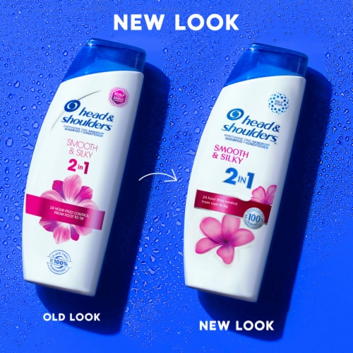 Head and Shoulders Dandruff 2 in 1 Shampoo and Conditioner, Smooth and Silky for Daily Use Perspective: right