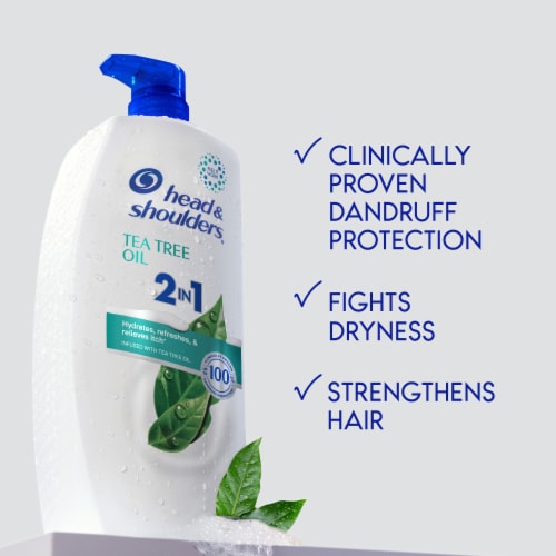 Head and Shoulders Dandruff 2 in 1 Shampoo and Conditioner, Tea Tree Oil for Daily Use Perspective: right