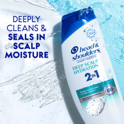 Head and Shoulders 2 in 1 Dandruff Shampoo and Conditioner Deep Scalp Hydration for Daily Use Perspective: right