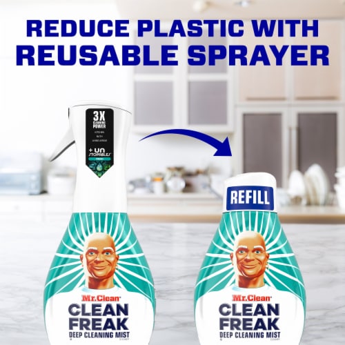 Mr. Clean Clean Freak Deep Cleaning Mist Multi-Purpose Cleaner Starter Kit Unstopables Fresh Perspective: right