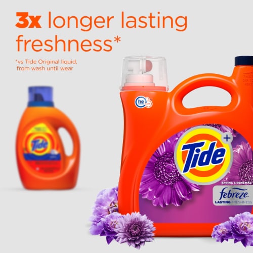 Tide HE Plus Febreze Freshness Spring & Renewal Liquid Laundry Detergent Perspective: right