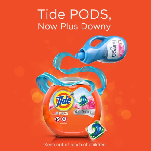 Tide PODS Plus Downy April Fresh Liquid Laundry Detergent Pacs Perspective: right