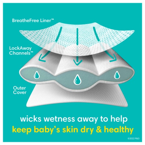 Pampers Swaddlers 100% Leakproof Skin Protection Diapers Size 8 (46 + lb) Perspective: right