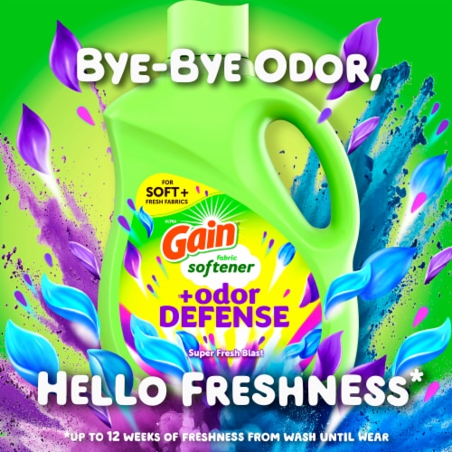 Gain Odor Defense Super Fresh Blast Liquid Fabric Softener Fabric Conditioner Perspective: right