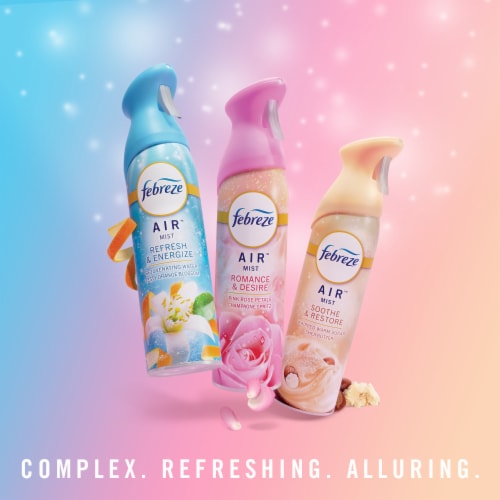 Febreze Air Mist Soothe & Restore Mood-Enhancing Home Air Freshener Spray Aerosol Can Perspective: right