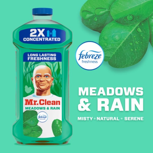 Mr. Clean Liquid Dilute 2X Concentrated Multi-Surface Cleaner Febreze Meadows & Rain Perspective: right