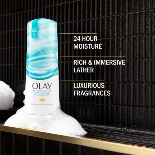 Olay Indulgent Moisture Body Wash with Caribbean Guava & Coconut Oil Perspective: right