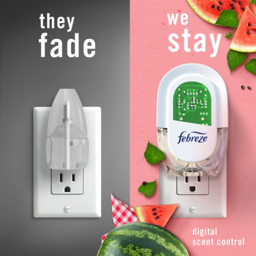 Febreze Plug Air Freshener Odor-Fighting Scented Oil Dual Refill Sweet Watermelon Vine Perspective: right
