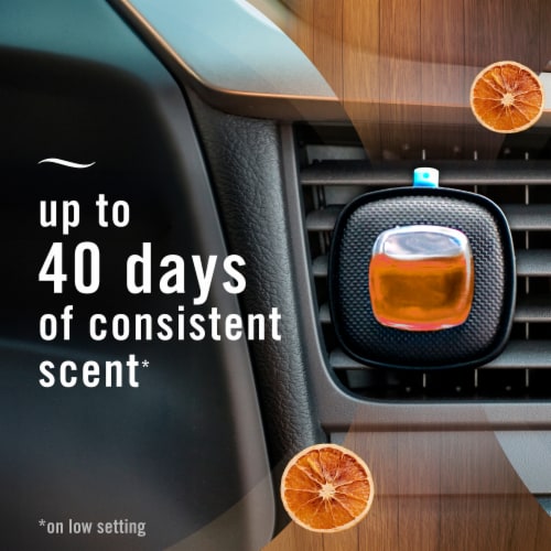 Febreze AUTO Air Freshener Odor-Fighting Automotive Vent Clip Bourbon & Orange Scent Perspective: right