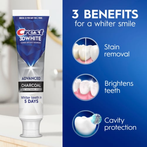 Crest 3D White Advanced Charcoal Teeth Whitening Toothpaste Perspective: right