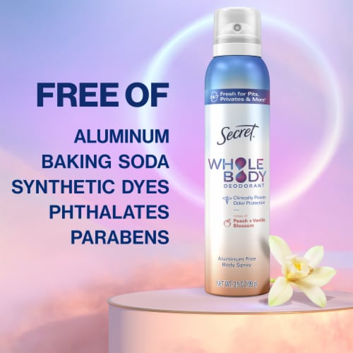 Secret® Deodorant Body Spray Peach & Vanilla Blossom Whole Body Perspective: right