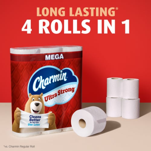 Charmin Ultra Strong Toilet Paper 6 Mega Rolls Perspective: right