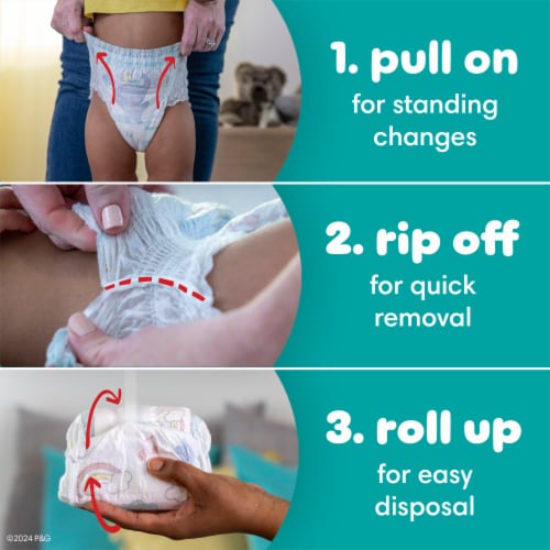 Pampers Swaddlers 360 Pull-On Diapers, Size 5 (27+lbs) Perspective: right