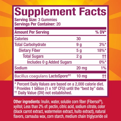 Metamucil Fiber + Probiotics No Sugar Added Strawberry Kiwi Blackberry Gummies Perspective: right