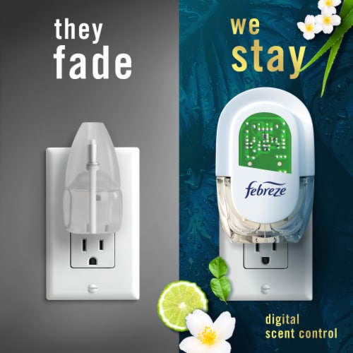 Febreze Plug Odor-Fighting Scented Oil Air Freshener Dual Refill Rainforest Perspective: right
