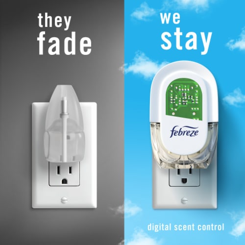 Febreze Plug Odor-Fighting Scented Oil Air Freshener Refill Vanilla Suede Scent Perspective: right