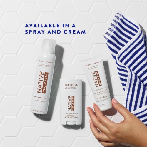 Native Coconut & Vanilla Sensitive Whole Body Deodorant Perspective: right