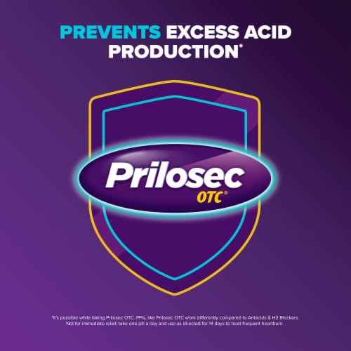 Prilosec OTC Delayed Release 20mg Acid Reducer Heartburn Relief for 24 Hours, Wildberry Flavor Perspective: right