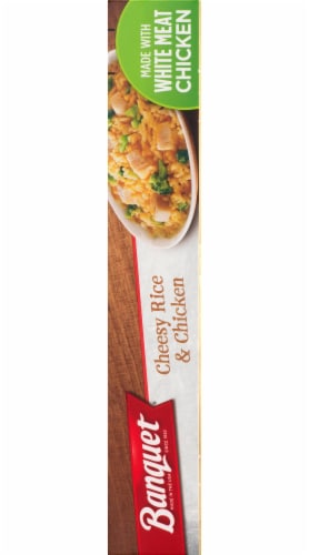 Banquet Cheesy Rice & Chicken Frozen Meal Perspective: right
