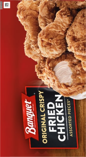 Banquet Frozen Fully Cooked Crispy Fried Chicken Assorted Pieces Perspective: right