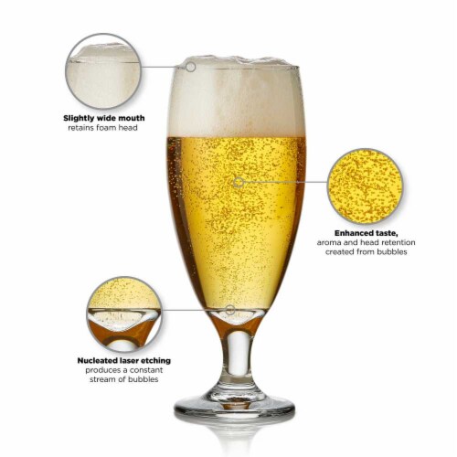 Libbey Craft Brews Nucleated Pilsner Beer Glasses Set Perspective: right