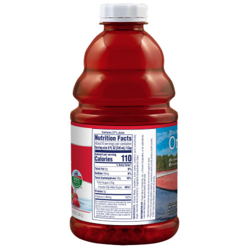 Ocean Spray® 100% Vitamin C Original Cranberry Juice Cocktail Perspective: right