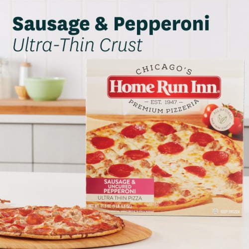 Home Run Inn Frozen Sausage & Uncured Pepperoni Ultra Thin Pizza Perspective: right