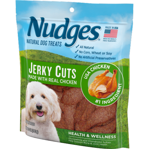 Blue Buffalo Nudges Real Chicken Jerky Cuts Dog Treats Perspective: right