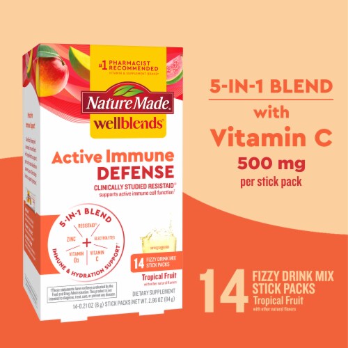 Nature Made® WellBlends™ Active Immune Defense Tropical Frizzy Mix Perspective: right