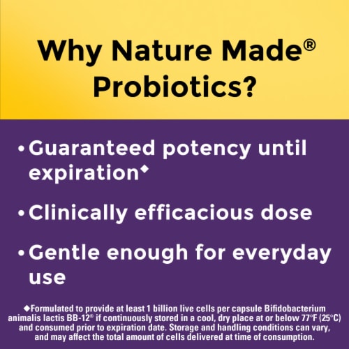 Nature Made Probiotics 1 Billion CFU From Live Cultures Capsules Perspective: right