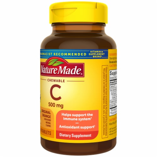 Nature Made® Orange Flavored Chewable Vitamin C Tablets 500mg Perspective: right