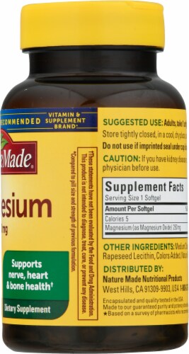 Nature Made Magnesium Softgels 250mg Perspective: right