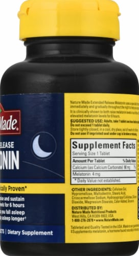 Nature Made® Extended Release Melatonin Tablets 4mg Perspective: right