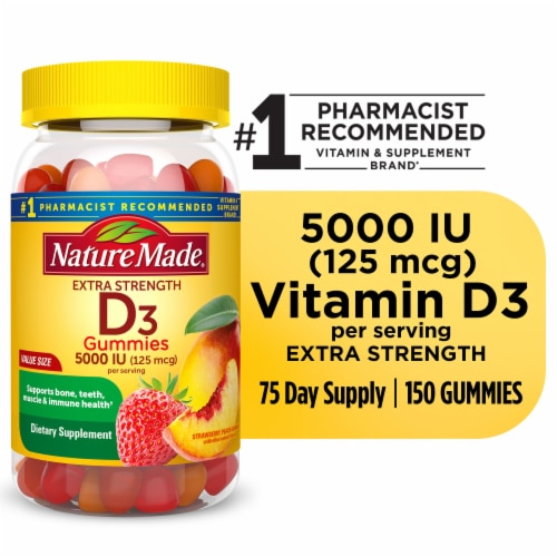 Nature Made® 125mcg Vitamin D Gummies Perspective: right