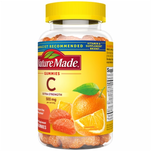 Nature Made® Extra Strength Tangerine Flavor Vitamin C Gummies 500mg Perspective: right