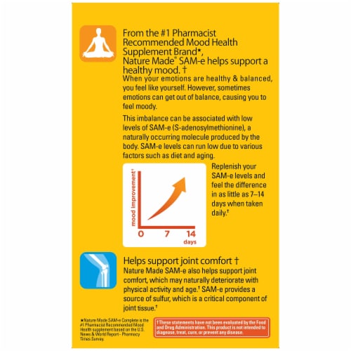 Nature Made® SAM-e Complete Enteric Coated Tablets 400mg Perspective: right