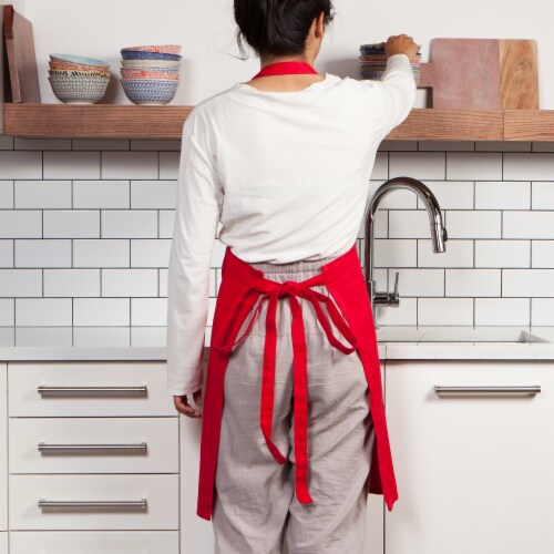 Now Designs Red Unisex Kitchen Apron with Adjustable Straps Perspective: right