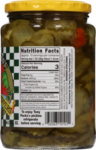 Tony Packo's Thin Sliced Pickles & Peppers Perspective: right