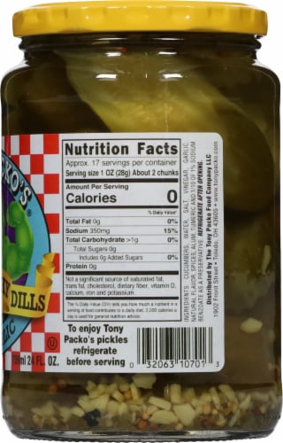 Tony Packo's® Really Chunky Dill Pickles With Garlic Perspective: right