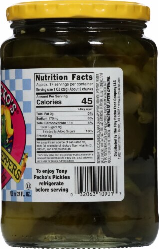 Tony Packo's Sweet Mix Pickles & Peppers Perspective: right