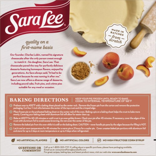 Sara Lee® Traditional Fruit Pie 9" Unbaked Peach Perspective: right
