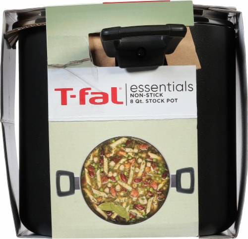 T-fal Essentials Stock Pot Non Stick With Lid - Black Perspective: right