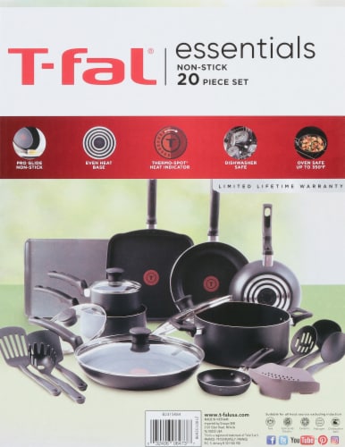 T-fal Essentials Cookware Set - Black Perspective: right