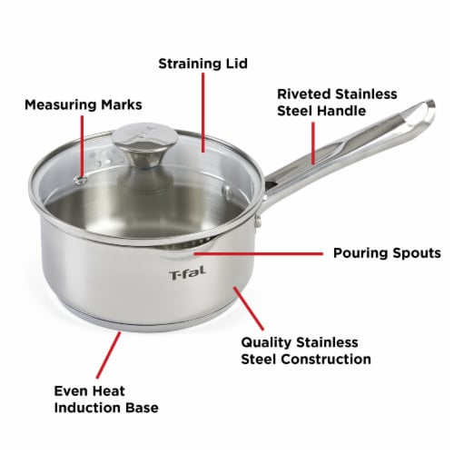 T-Fal Saucepan, with Measuring Marks, Covered, 2 Quart