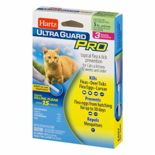 Hartz Ultra Guard Pro Flea and Tick Prevention For Cats, 3 ct / .061 fl oz  - Kroger