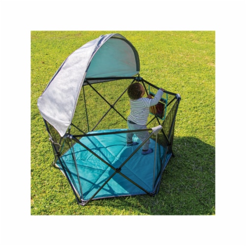 Portable playard with best sale canopy