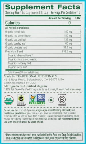Traditional Medicinals Organic Weightless Cranberry Tea Bags Perspective: right